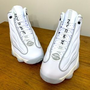 The Jordan Pro Strong 'White Metallic Platinum”.    Brand new, never worn in box
